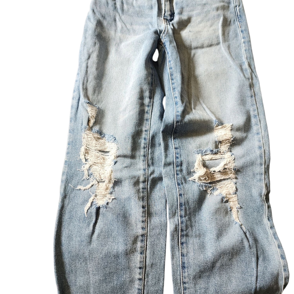 SO High Rise Blue Jeans with Distressed Details